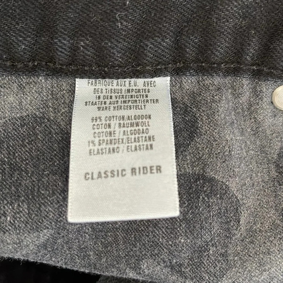 LUCKY BRAND The Rider Jeans Black Denim Mid Rise Straight Leg Frayed Hem 4/27 - Picture 12 of 15